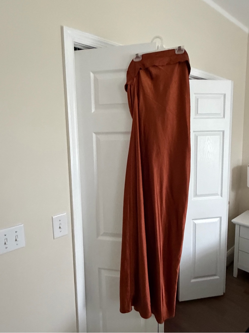 Women's Rust Maxi Dress - Long Flowing Silhouette